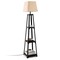 Display Floor Lamp W/ Shelves And Linen Lampshade For Living Room Bedroom Office